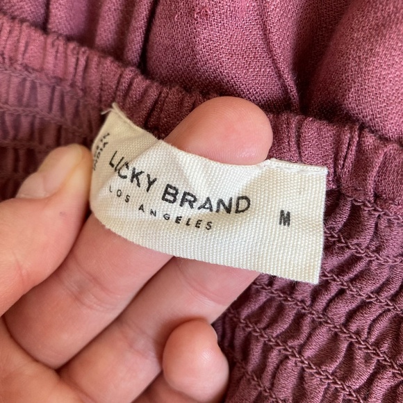 Lucky Brand Tiered Mini Dress in Burgundy - Picture 4 of 7